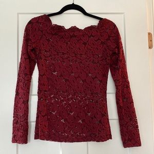 Burnt red lace top with matching bodytop